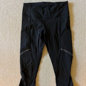 Iulu lemon black cropped leggings